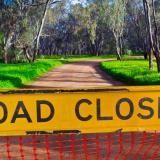 Road closed sign