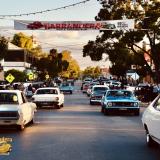 Hot rod vehicles completing laps of East Street in Narrandera