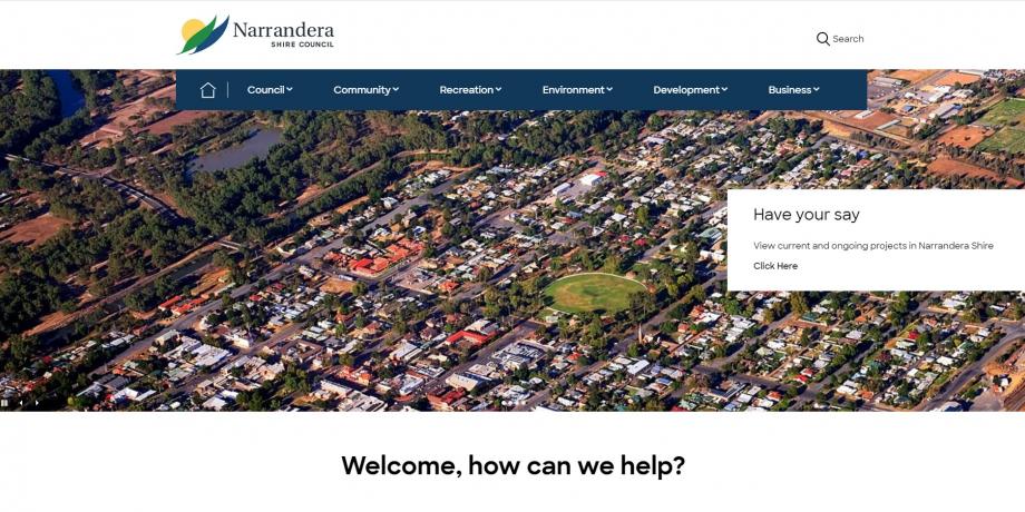 New look Narrandera Shire Council Website