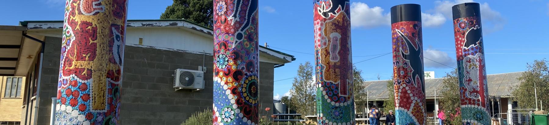 Narrungdera Earth Fest Totem Poles